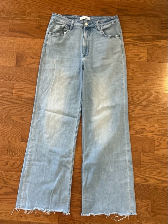 Vervet Denim - VERVET By Flying Monkey Super High Rise Raw Hem Wide Leg Jeans V2680N Work Song